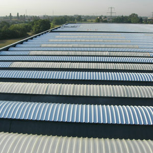 GRP curved corrugated sheets for roofing