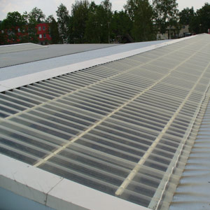 GRP straight sheets for translucent roofing