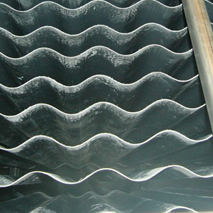 GRP straight corrugated sheets for lamellar filters